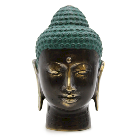 Mittlerer antiker Buddha-Kopf aus Messing
