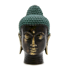 Kleiner antiker Messing-Buddha-Kopf
