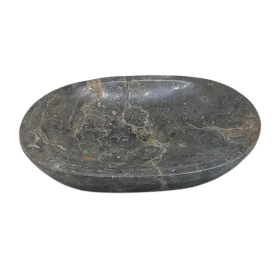 Klassische ovale Seifenschale aus grauem Marmor