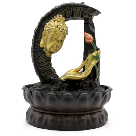 Tischwasserspiel - 30 cm - Goldener Buddha & Lotus