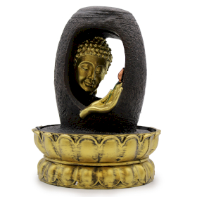 Tischwasserspiel – 30 cm – Goldener Buddha & Vitarka Mudra