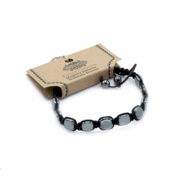 3x Magnetisches Hämatit Shamballa Armband - Runde Ecken