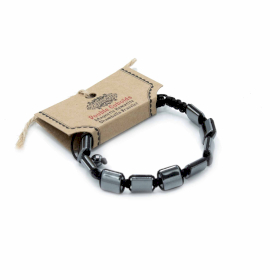 3x Magnetisches Hämatit-Shamballa-Armband - Doppelquader