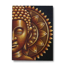 Goldenes halbes Buddha-Mandala 60x80cm