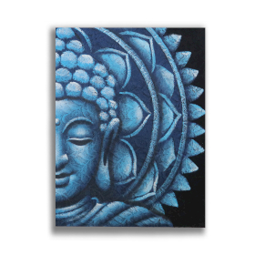 Blaues halbes Buddha-Mandala 60x80cm