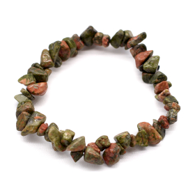 12x Edelsteinsplitter-Armbänder - Grüner Jasper