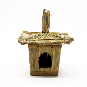 6x Kleine quadratische Seegras-Vogelbox 18x13cm