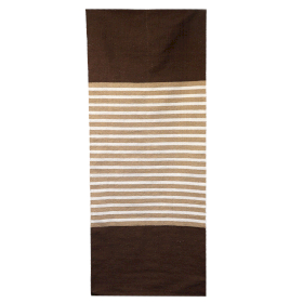 Indischer Baumwollteppich – 70 x 170 cm – Dunkelbraun / Beige