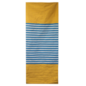 Indischer Baumwollteppich – 70 x 170 cm – Gelb/Blau