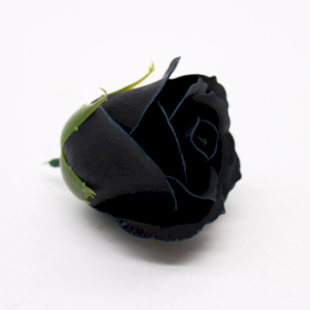 50x Seifenblumen zum Basteln – Med Rose – Schwarz mit weißem Rand