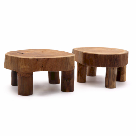 2x Niedriger Teakholz-Aufsteller – 24 x 10 cm