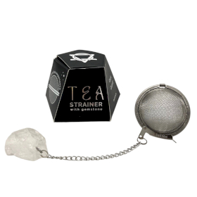 4x Teesieb aus Rohkristall-Edelsteinen – Bergkristall