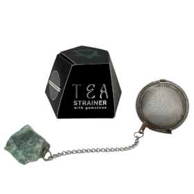 4x Teesieb aus rohem Kristall-Edelstein – grüner Aventurin