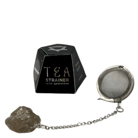 4x Teesieb aus rohem Kristall-Edelstein – Rauchquarz