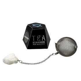4x Teesieb aus Rohkristall-Edelsteinen – Regenbogenmondstein