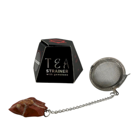 4x Teesieb aus rohem Kristall-Edelstein – Roter Jaspis