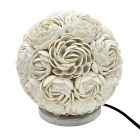 Boho-Muschellampe – Rosenkugel – 15 cm