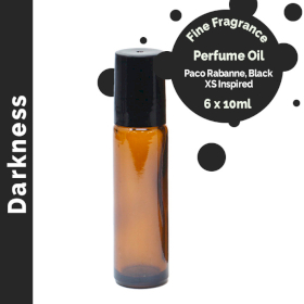 6x Darkness Parfümöl mit feinem Duft, 10 ml – Ohne Etikett
