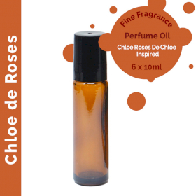 6x Chloe de Roses Parfümöl mit feinem Duft, 10 ml – Ohne Etikett
