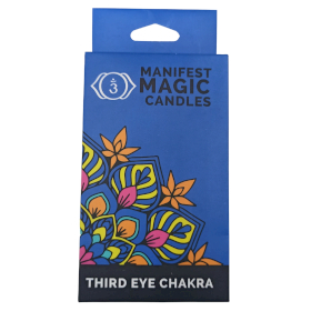 3x Manifest-Magiekerzen (12er-Pack) – Dunkelblau – Drittes Auge-Chakra