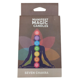 3x Sieben Chakra-Manifest-Kerzen (7er-Pack)