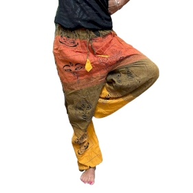 Yoga- und Festivalhose – High Cross Himalayan Print auf Orange