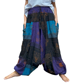 Yoga- und Festivalhose - Aladdin Himalayan Print auf Lila