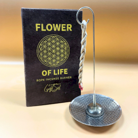 Set aus Räucherstäbchen und versilbertem Halter – Blume des Lebens