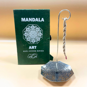 Set aus Räucherstäbchen und versilbertem Halter – Mandala-Blume