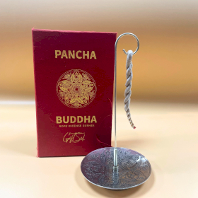 Set aus Räucherstäbchen und versilbertem Halter – Pancha Buddha