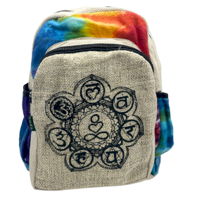 Tiedye Hanf Mittelgroßer Rucksack – 7 Chakra