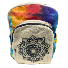 Großer Rucksack aus Tiedye-Hanf – Mandala