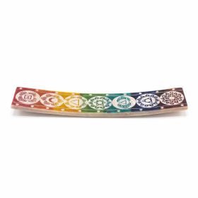 2x Sieben-Chakra-Räucherstäbchenhalter aus Speckstein – 26 x 5 cm