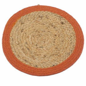 3x Natürliches Tischset – Jute und Baumwolle 30 cm – Tonrand