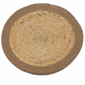 3x Natürliches Tischset – Jute und Baumwolle 30 cm – natürlicher Rand