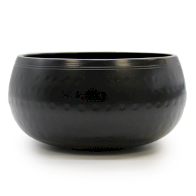 1x Med Black Beaten Bowl - 15cm