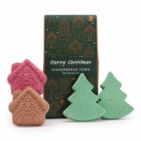 Gingerbread Town Weihnachts-Badebomben-Geschenkpaket
