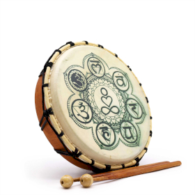 Chakra-Schamanische Trommel mit Stock – 25 cm