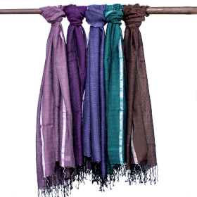 10x Große indische Boho-Schals- 75x180cm- Zufällige Farben mit Goldfaden