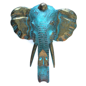 Großer Elefantenkopf – Gold und Türkis