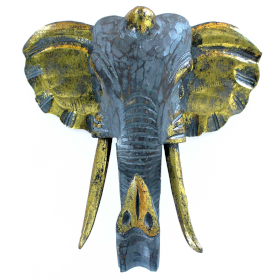 Großer Elefantenkopf – Gold und Grau