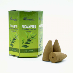 12x Packung mit 10 Masala Backflow-Räucherstäbchen – Eukalyptus