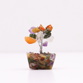 12x Mini-Edelsteinbäume auf Orgonit-Basis – mehrere Steine (15 Steine)