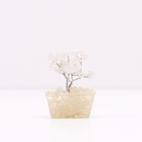 12x Mini-Edelsteinbäume auf Orgonitbasis - Bergquarz (15 Steine)