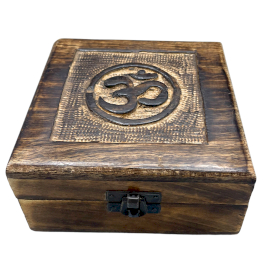 Quadratische Aufbewahrungsbox aus Holz 13x13x6cm - Om