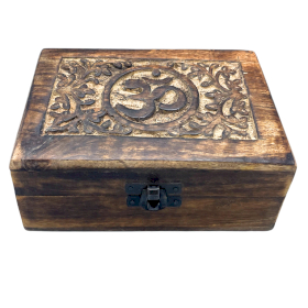 Mittelgroße Aufbewahrungsbox aus Holz 15x10x6cm - Om