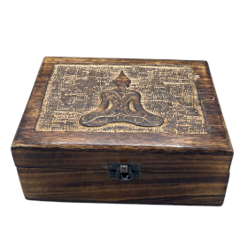 Große Aufbewahrungsbox aus Holz, 20 x 15 x 7,5 cm – Buddha