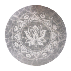 Medium Selenitplatten 10cm -  Lotus Mandala