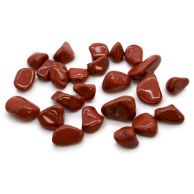 24x Kleine afrikanische Trommelsteine – Jaspis – Rot