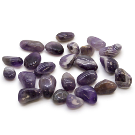 24x Kleine afrikanische Trommelsteine – Amethyst